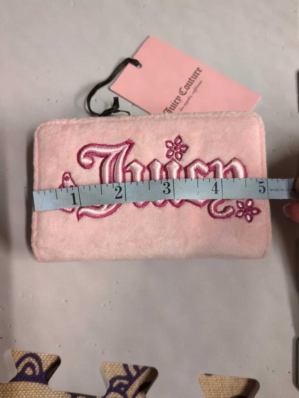 Juicy Couture Pink Plush 'Juicy' Zip Wallet